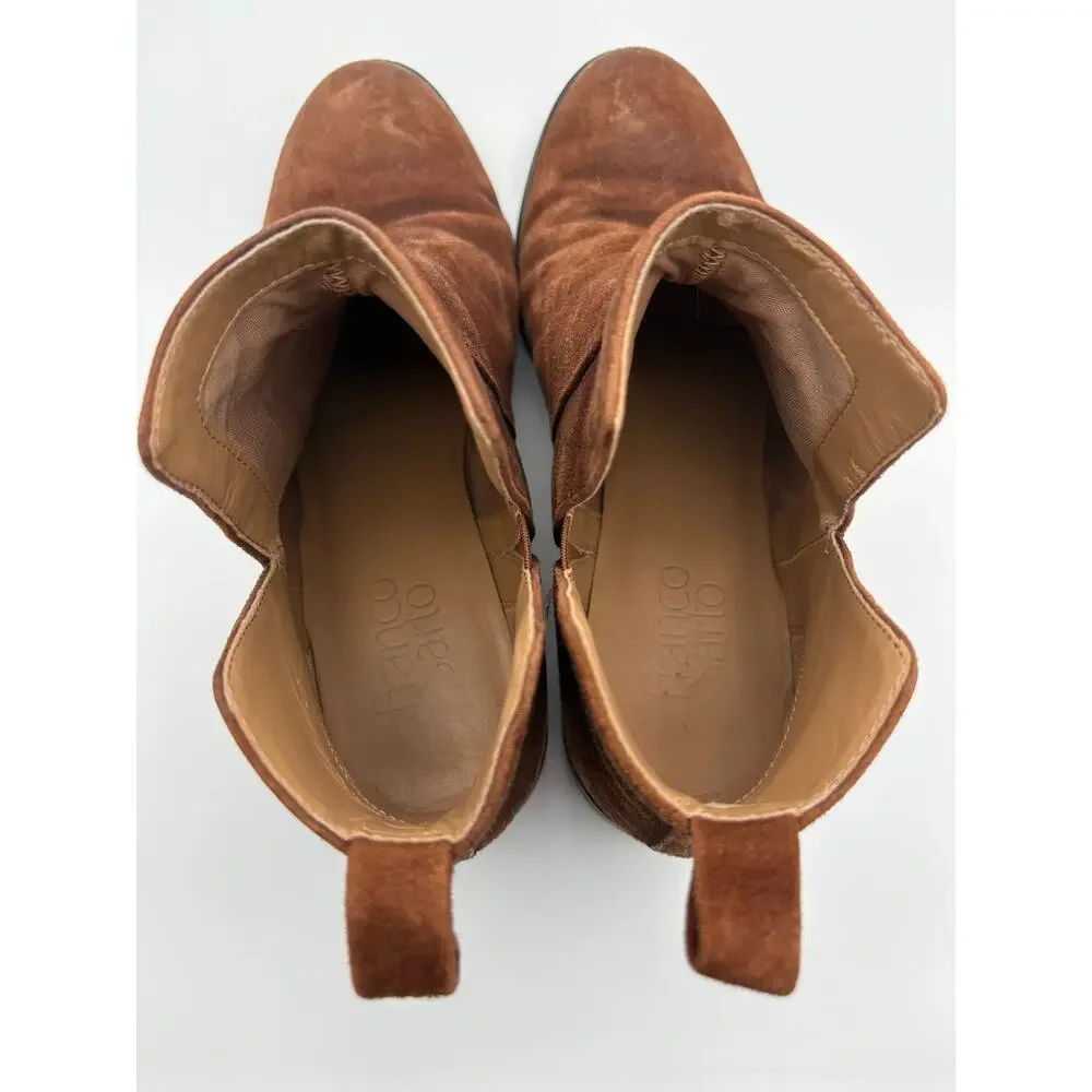 Franco Sarto Brown Suede Ankle Boots Botties Size 8